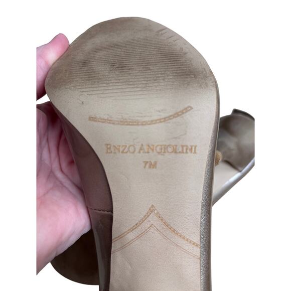 Enzo Angiolini high heel pumps dressy open toe 7M patent flirty bow high heels - Picture 7 of 9